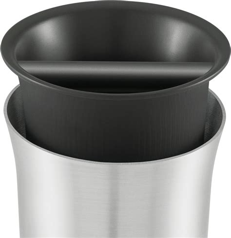 breville round stainless steel knock box bcb100|Breville knock box trashcan lid.